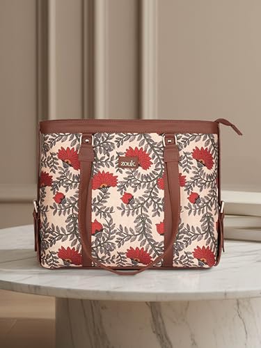 ZOUK Office Bag | Stylish Bags for Office Use | Laptop Bag 15.6 inch | Stylish Tote | Purse for Women | Vegan Leather Handbag |Nawabi Couture