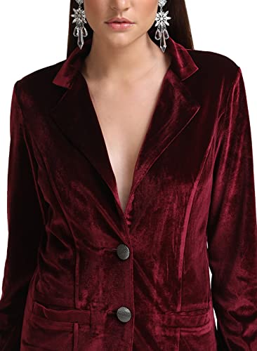 Kazo Women's Blazer (124667MAROONS_Maroon