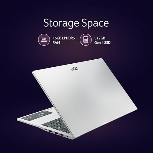 acer Aspire Lite, 13th Gen, Intel Core i7-13620H Processor, 16GB RAM, 512GB SSD, Full HD IPS,15.6"/39.62 cm, Windows 11 Home,MS Office Pure Silver, 1.70 kg, AL15-52H, Backlit kB,Thin and Light Laptop