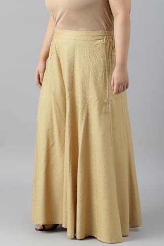 W for Woman Women's Regular Divided Skirt (22AUW62071G-119995_Gold_2XL)