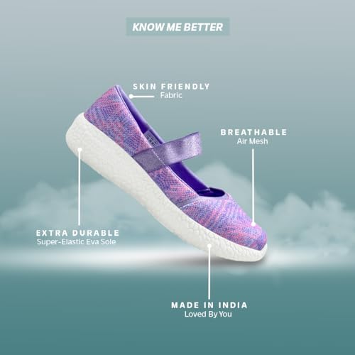 KazarMax Girl's Lavender Mesh Ballet Flat - 10 UK