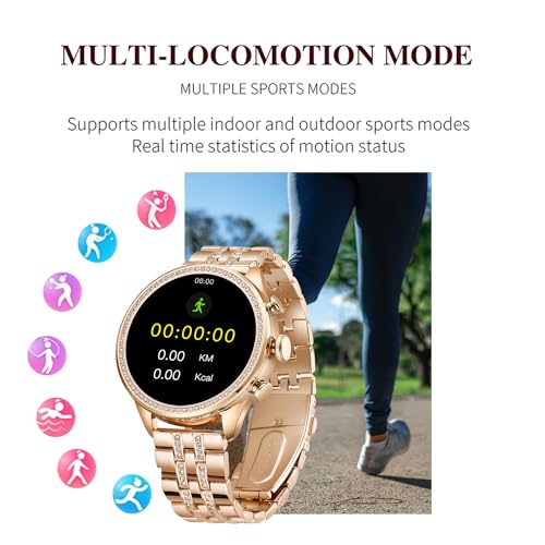 (Refurbished) PunnkFunnk Melbon Gen 9 Smart Watch with 1 Series | Bluetooth 4.0 +5.0 Dual Mode | 1.6 Inch Display | Aluminium Dial | Silicon Straps | Bluetooth Calling Smartwatch for Women & Girls |(Gold)