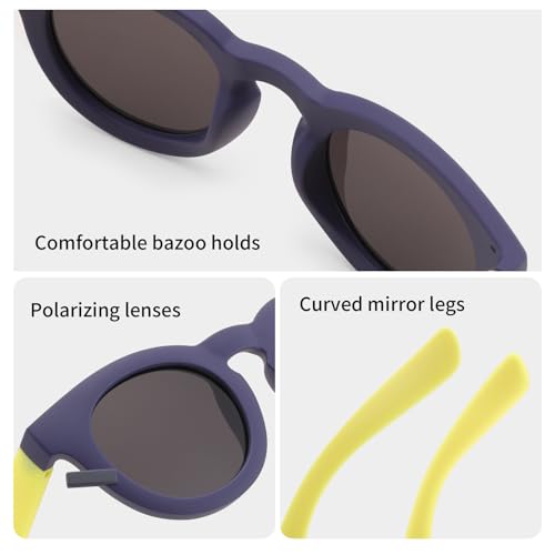 Karsaer Kids Stylish Sunglasses for Boys Girls Children Round UV 400 Protection Polarized Glasses (Age 3 to 8 years) E1373