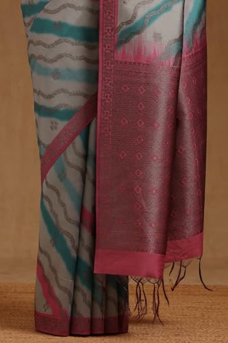 Soch Womens Onion Pink Tussar Woven Design Saree