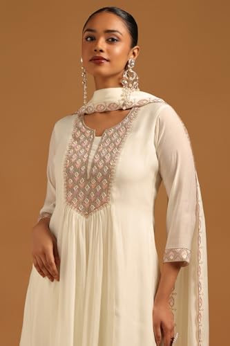 Soch Womens Cream Mul Chanderi Geometric Salwar Suit With Machine Embroidery and BeadsDetails