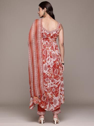 Aarke Ritu Kumar Rust Wild Lupine Sleeveless Kurta With Pant And Dupatta
