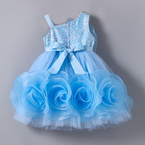 Hopscotch Girls Sequin Embellished Party Dress in Blue Color for Age (2-3 Years)