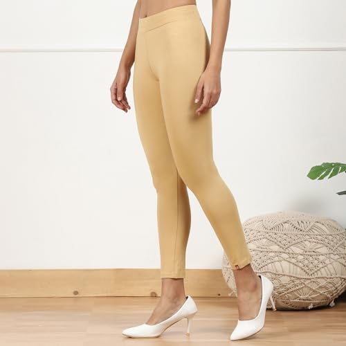 Biba Women Solid Regular Bottom Wear(Bottom Wear002B_Beige_XXL)