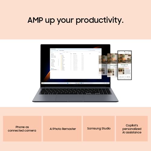 Samsung Galaxy Book4 (Gray, 16GB RAM, 512GB SSD) | 15.6" Full HD Screen | Intel Core i7 1355U Processor | Windows 11 Home | MS Office 2021 | Fingerprint Reader | Intel Iris XE Graphics | RJ45 LAN Port