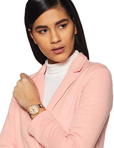 Fossil Stainless Steel Women Karli Rose Gold Dial Analog Watch Bq3181, Rose Gold Band