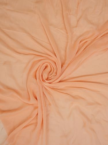 Ada Hand Embroidered Lucknowi Chikankari Unstitched Modal Dress Material Suit Piece with Dupatta for Women 01A368088 Peach