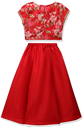 BIBA Modal Girl Printed Flared Kid Readymade Lehenga Choli (KW4432E_RED_13)