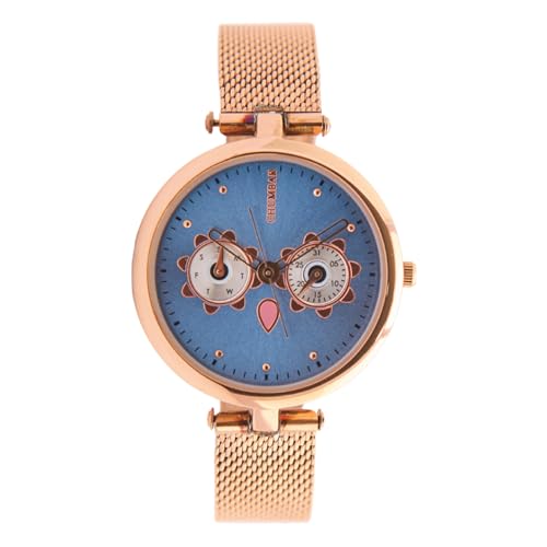 Chumbak Hoot Hoot Mesh Strap Watch | Mint Dial|Stylish Fashion Watch for Casual/Work|Gifts for Women/Girls/Ladies|Wrist Watches for Women