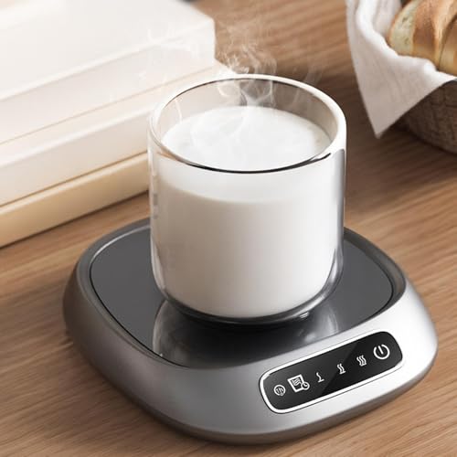 UJEAVETTE Coffee Mug Warmer Smart Beverage Cup Warmer for Milk Tea Water Hot Chocolate Silver