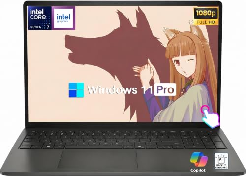 Dell 15.6" Touchscreen Business Laptop, Intel 12-Core Ultra 7 255U (Up to 5.2GHz AI PC), 16 GB DDR5 5600MT/s, 1 TB SSD, FHD Anti-Glare Display, Backlit KB, Wi-Fi 6, Copilot AI, Windows 11 Pro