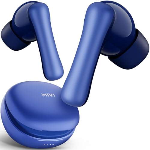 Mivi DuoPods i2 True Wireless Earbuds - 45H+ Playtime, HD Calls, Fast Charging, 13mm Bass Drivers, IPX4 Sweatproof, v5.3 Bluetooth in Ear Ear Buds Wireless, Made in India