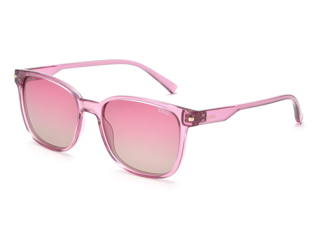 IDEE 100% UV protected sunglasses for Women | Size- Medium | Shape- Square | Model- IDS2753C4PSG (Shiny Crystal Pink)