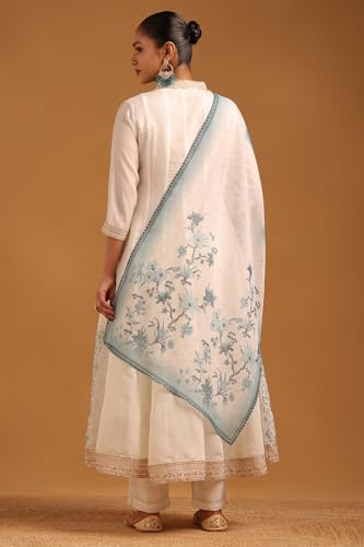 Soch Womens Off White Mul Chanderi Botanical Salwar Suit