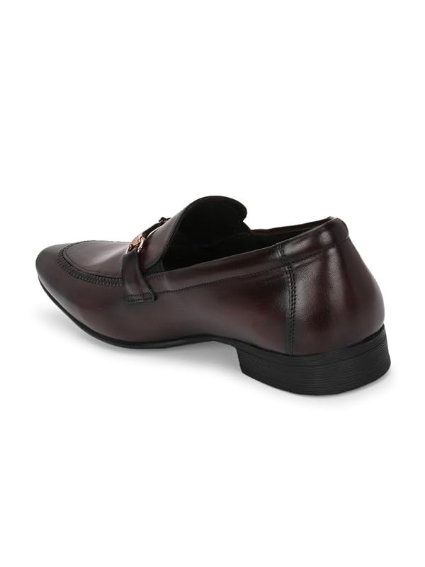 HITZ Men's Brown Leather Slip On Shoes - UK 10