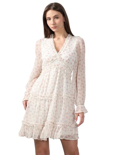 VERO MODA Women's Fit and Flare White Dress