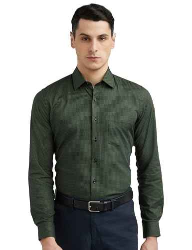 Van Heusen Men's Slim Fit Shirt (VHSFRSLBJ01503_Green 42)