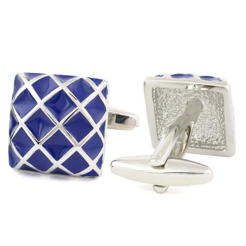 Peluche Blue Enamel Cufflinks for Men