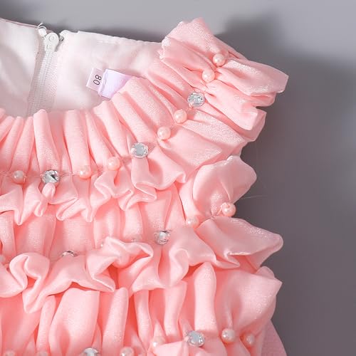 Hopscotch Girls Pink Sleeveless Cascading Ruffle Party Dress for Ages (2-3 Years)