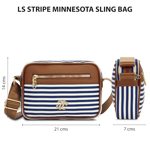 Lavie Signature Women's Stripe Charleston Crossbody Sling Bag | Ladies Purse Handbag | Gift For Women
