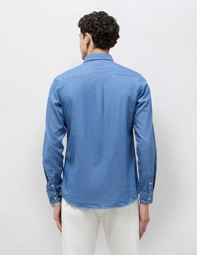 U.S. Polo Assn. Denim Co. Men's Solid Slim Fit Shirt (UDSHT2022_Indigo