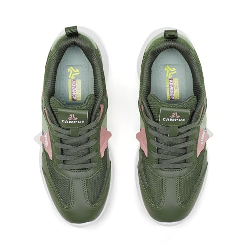 Campus Women's FILT Olive/Pista GRN Sneakers - 5UK/India 1 Pair