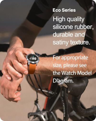 Fullmosa 20mm No‑Gap Curved Silicone Watch Strap (Orange) | [No Watch] Premium Watch Band for Samsung Galaxy Watch 7/6/5/4 40mm 44mm,Garmin Vivoactive,Noise ColorFit Ultra,boAt Vertex