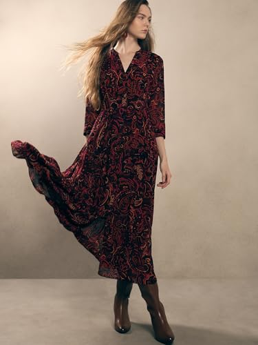 VERO MODA Women's A-Line Maroon Dress