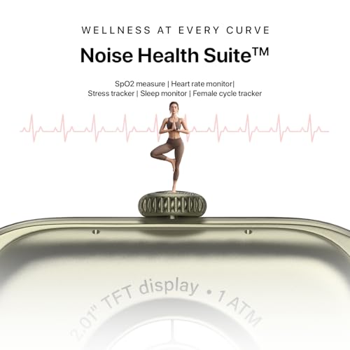 Noise Icon Arc 2.01" Immersive Curved Display Smartwatch, 10-Day Battery, 1ATM Water Resistant, Functional Crown, 100+ Sports Modes, Health Suite™, Voice Assistant, Built-in Games (Silver Grey)