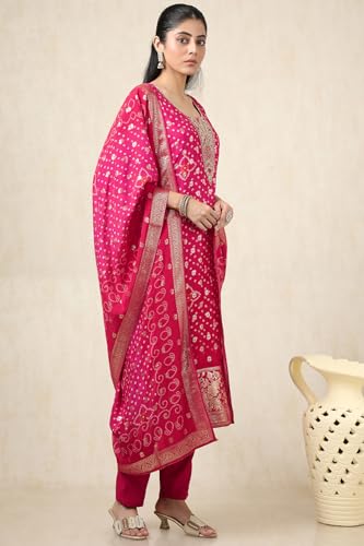 Soch Women's Organza Salwar Suit Set (EWS5CD21701_Fuchsia