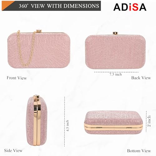 ADISA Constellation formal party clutch with gold chain for women and girls (CL106-PIN)