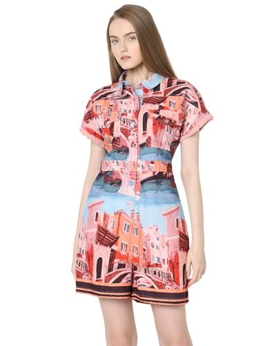 Vero Moda Women's Cotton Modern Above The Knee Dress (9006978-Silver Pink_Silver