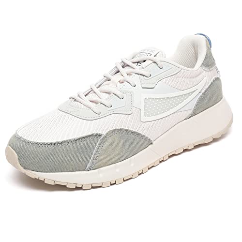 XTEP Women's Grey White Colour Blocking Synthetic Leather RB Casual Shoes (4.5 UK)