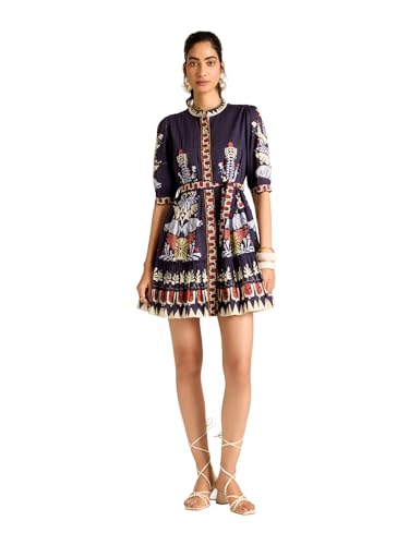 Label RITU KUMAR Navy Mariela Short Dress