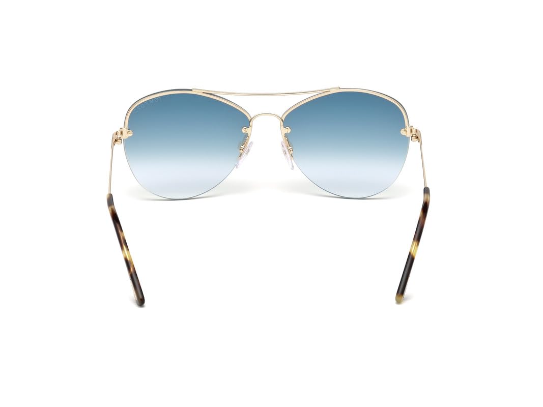 Tom Ford UV Protected Gold Aviator Half rim Sunglasses for Men - FT0566 60 28W