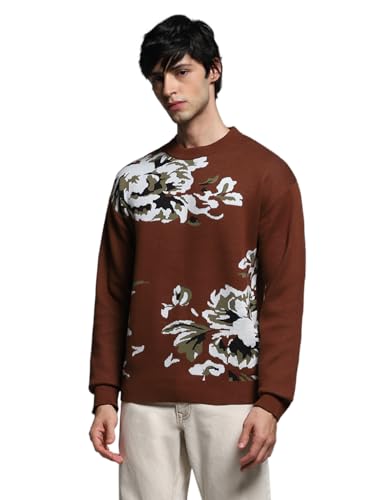 Jack & Jones Men's Regular Fit Brown Sweater