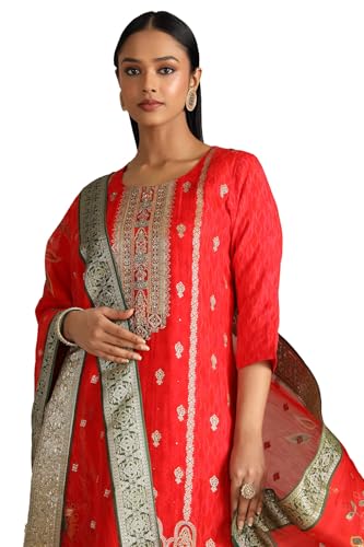 Soch Women's Organza Salwar Suit (OWS5CD21947_Red