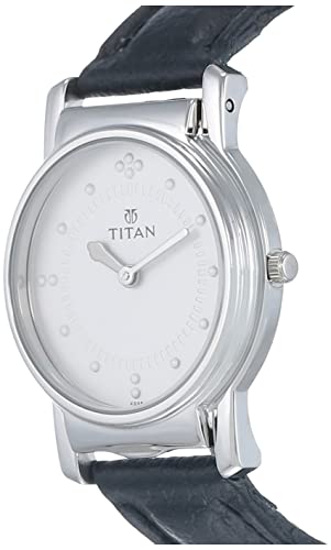 Titan Quartz Analog White Dial Black Leather Strap Watch for Men - NR1855SL01