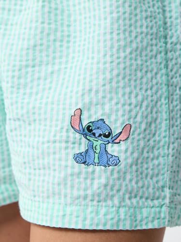 The Souled Store Disney: Alien Chill Women Elastic Waistband Mint Green Checkered Embroidered Cotton Blend Regular Fit Lightweight Everyday Boxer Shorts