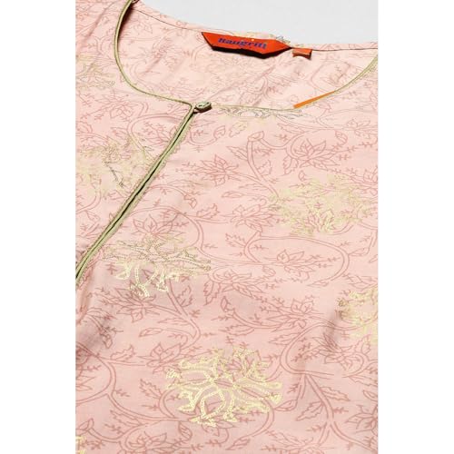 Rangriti Women's Cotton Blend Kurta Set (RSKASRTD18004SS23LPNK_Light Pink