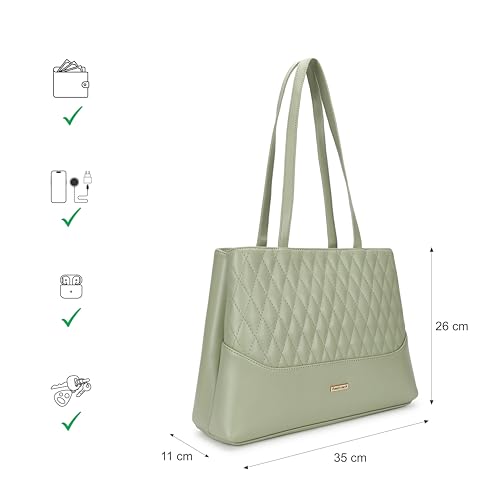 Fastrack Structured Shoulder Bag with Quilted Detail for Women, Girls and Ladies |Ladies Purse Handbag