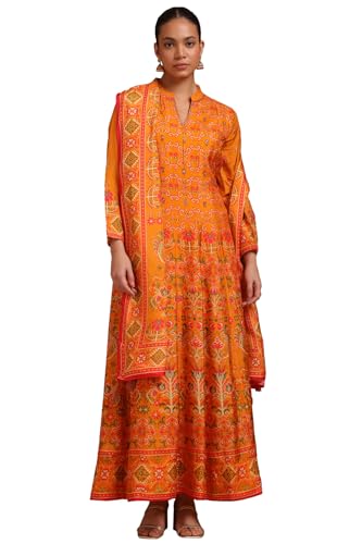 Soch Women's Silk Blend Salwar Suit (EWS5CD21399_Orange