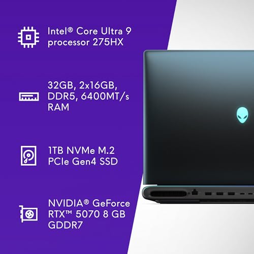 Alienware 18 Area-51 Gaming Laptop, RTX5070,Intel Core Ultra 9-275HX