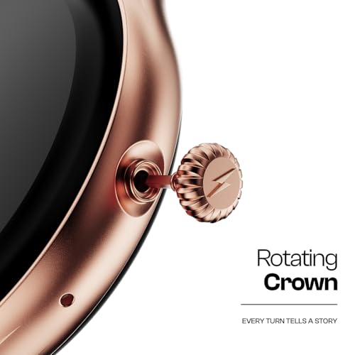 Fire-Boltt Phoenix Air Smart Watch 1.26” Round Display, Rotating Button, Wireless Charging, Ultra Lightweight Metal Body, Bluetooth Calling, Smartwatch with Silicone & Mesh Steel Straps Rose Metal
