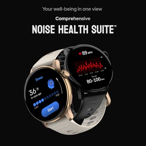 Noise Pro 6R 1.46" AMOLED Smart Watch, 1000 NITS, Powered by AI Pro, Built-in GPS, Strava Integration, Stainless Steel Dial, Video Watch Faces, 3ATM, Emergency SOS, TWS Connectivity (Chrome Black)