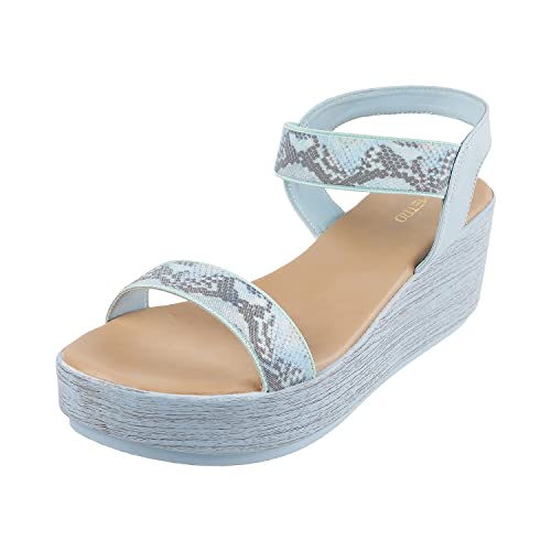 Metro Womens Synthetic Light Blue Sandals - SaumyasStore